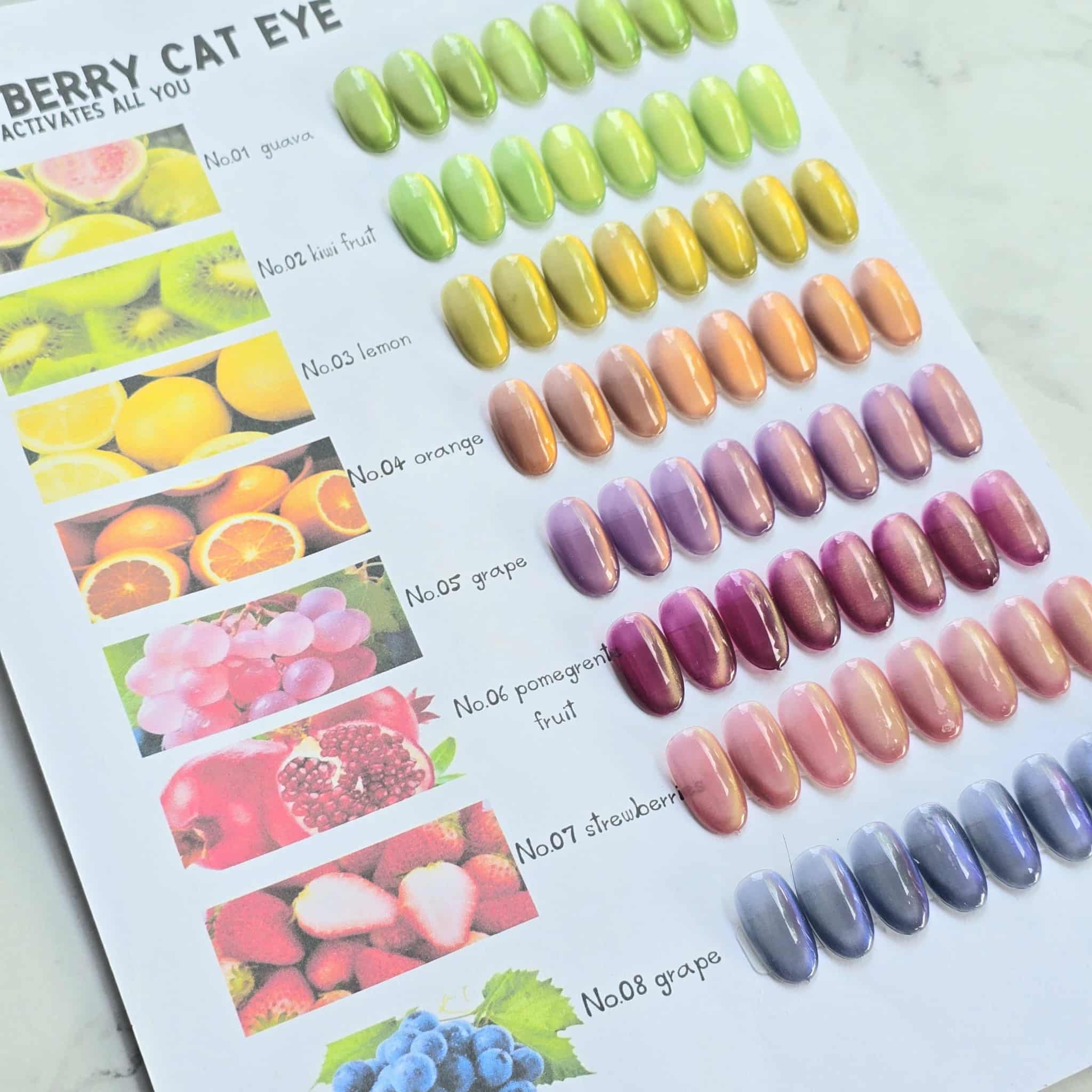 สีเจลทาเล็บ เจลBERRY Cat Eye สีแคทอายผลไม้ 12ml