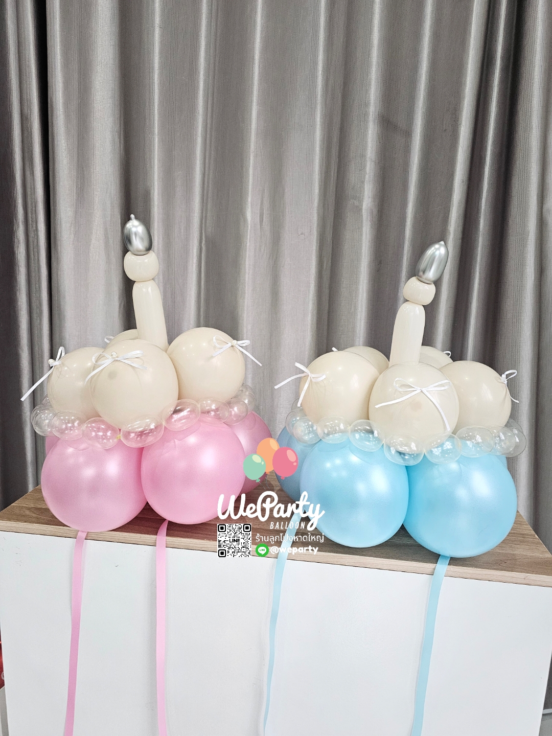 ลูกโป่งวันเกิด Happy Birthday Balloon Cake เค้กหมวกลูกโป่ง 2 ชิ้น สนใจติดต่อสั่งซื้อ Line: @weparty (มี@ ด้านหน้า)
