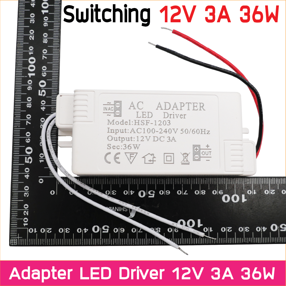 สวิทช์ชิ่งจ่ายไฟ 12V 3A 36W Switching Power Supply สวิตชิ่งเพาเวอร์ซัพพลาย AC Adapter LED Driver
