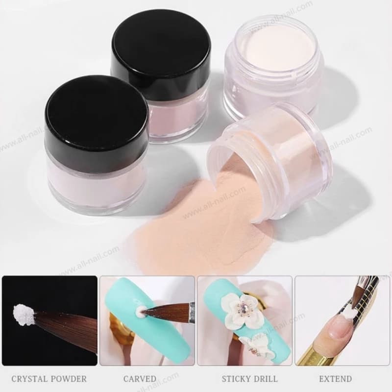 ชุดต่ออะคริลิค ชุดต่อเล็บ ครบเซ็ต (1ชุด/ผง,น้ำยา,พู่กัน,ถ้วย)