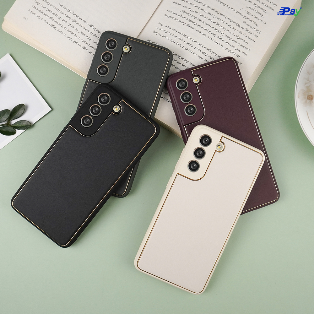 เคสโทรศัพท์ Samsung เคสหนังPUสีพื้น ครอบเลนส์กล้อง สำหรับ SS S21 FE/Note 10 Lite