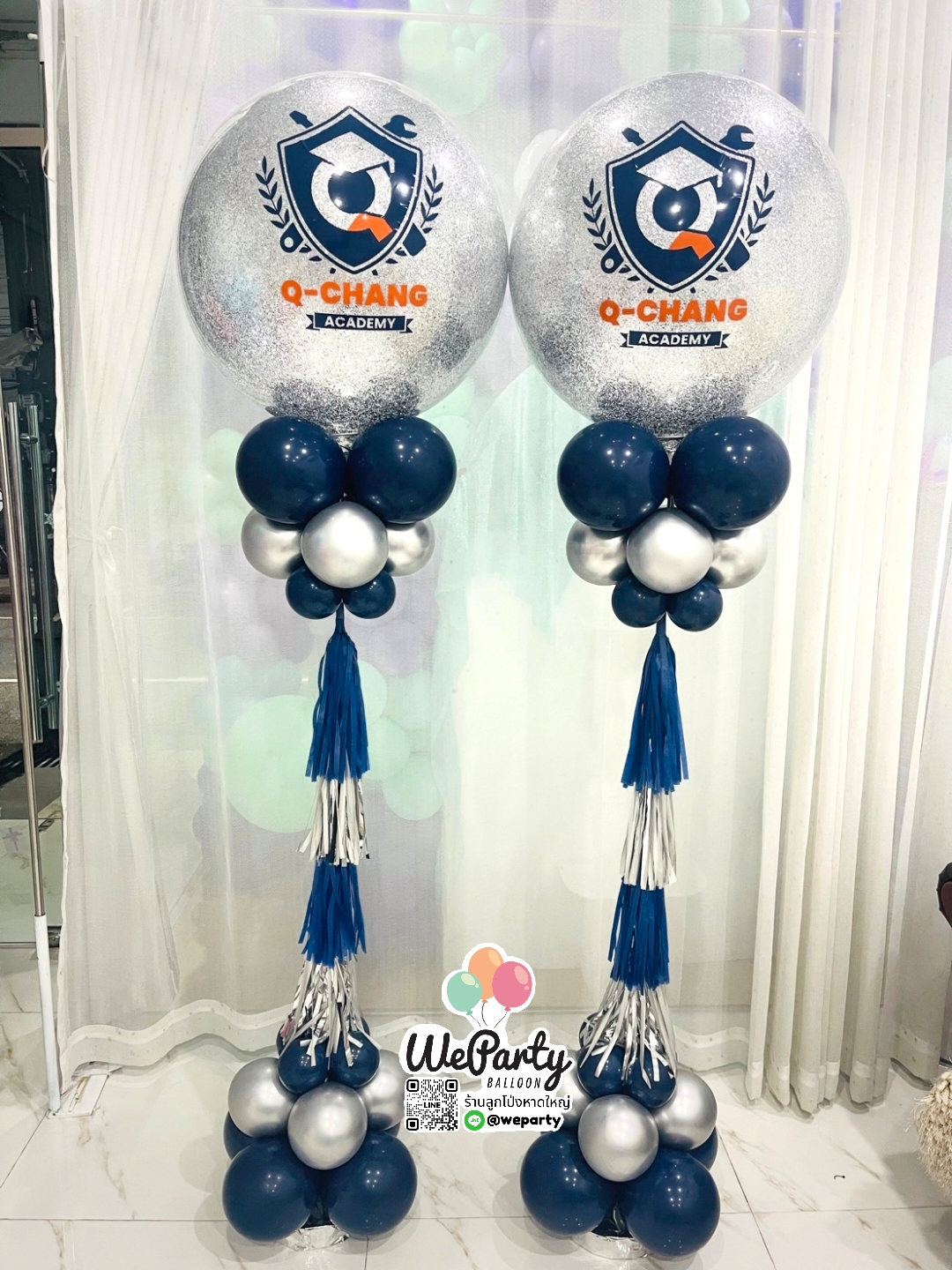 ต้นยืนลูกโป่ง 36" Balloon Standee (ตกแต่งคอบนล่าง+พู่)(ไม่เคลือบแววอควา)(฿1750/ต้น)