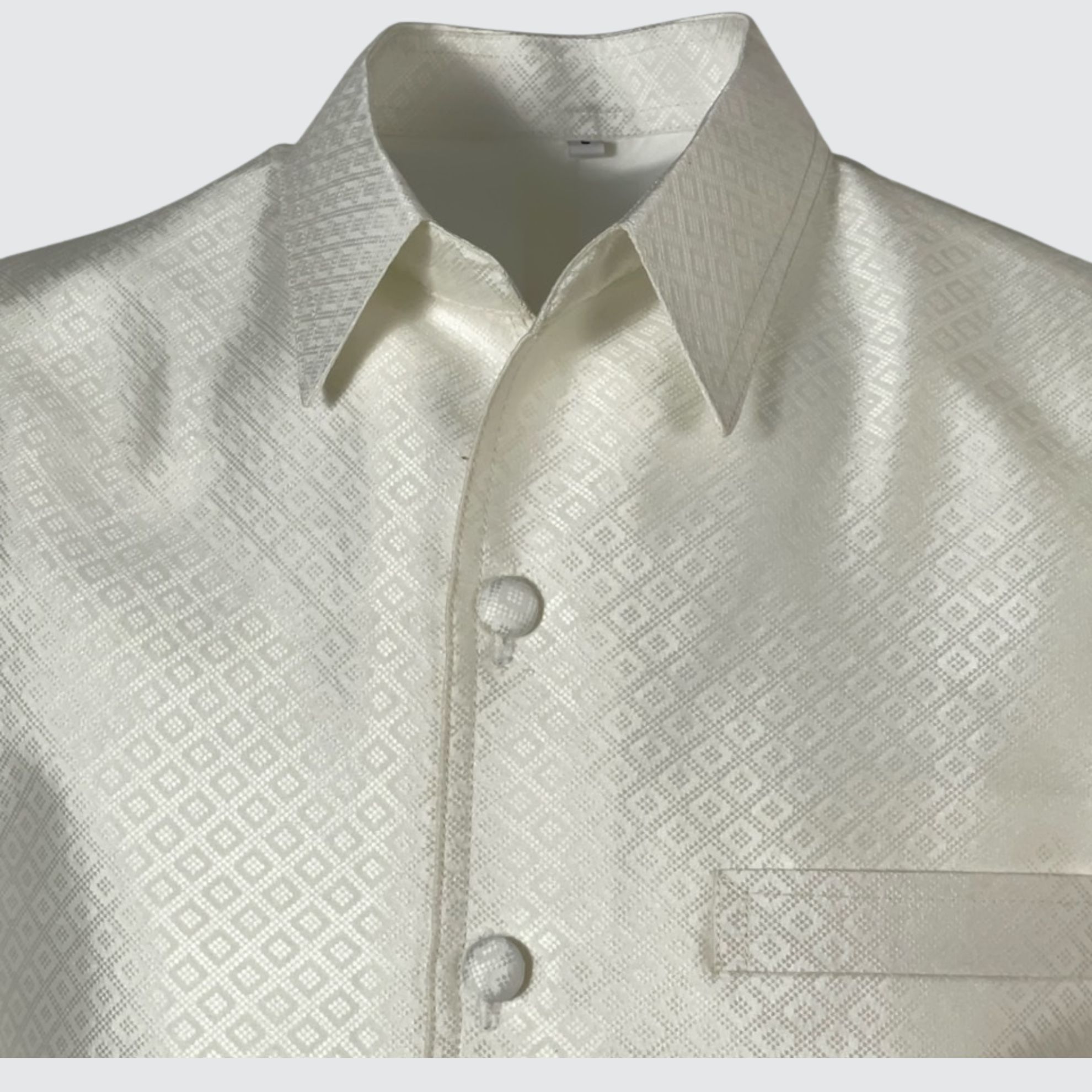 เสื้อสูทซาฟารี แขนสั้น ไหมยกดอก | ตัดเย็บตามรูปร่าง | เลือกสีผ้า ส่งไซส์ได้