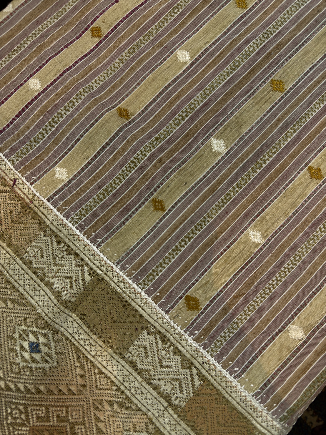 ซิ่นขิดไหม ต่อหัว ขนาด1x2เมตร สีเหลืองทองนวล รหัส R4F-155-1246818