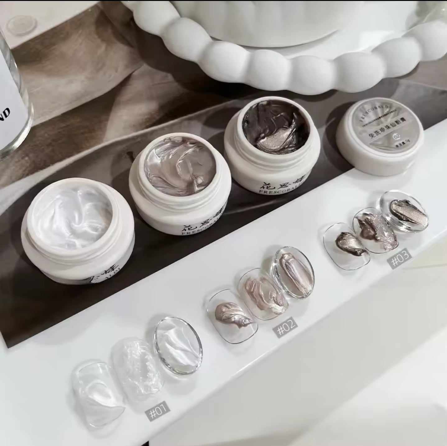 ครีมเจล3D เจลเพ้นท์DIY เจลทำลวดลาย ทำนูน เจลไข่มุกเพ้นท์เล็บ มี3เฉดสี