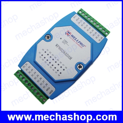 อุปกรณ์ดิจิตอลอินพุท เอาท์พุท Digital input and output modules isolated 8DI / 8DO RS485 MODBUS communications WP8028ADAM