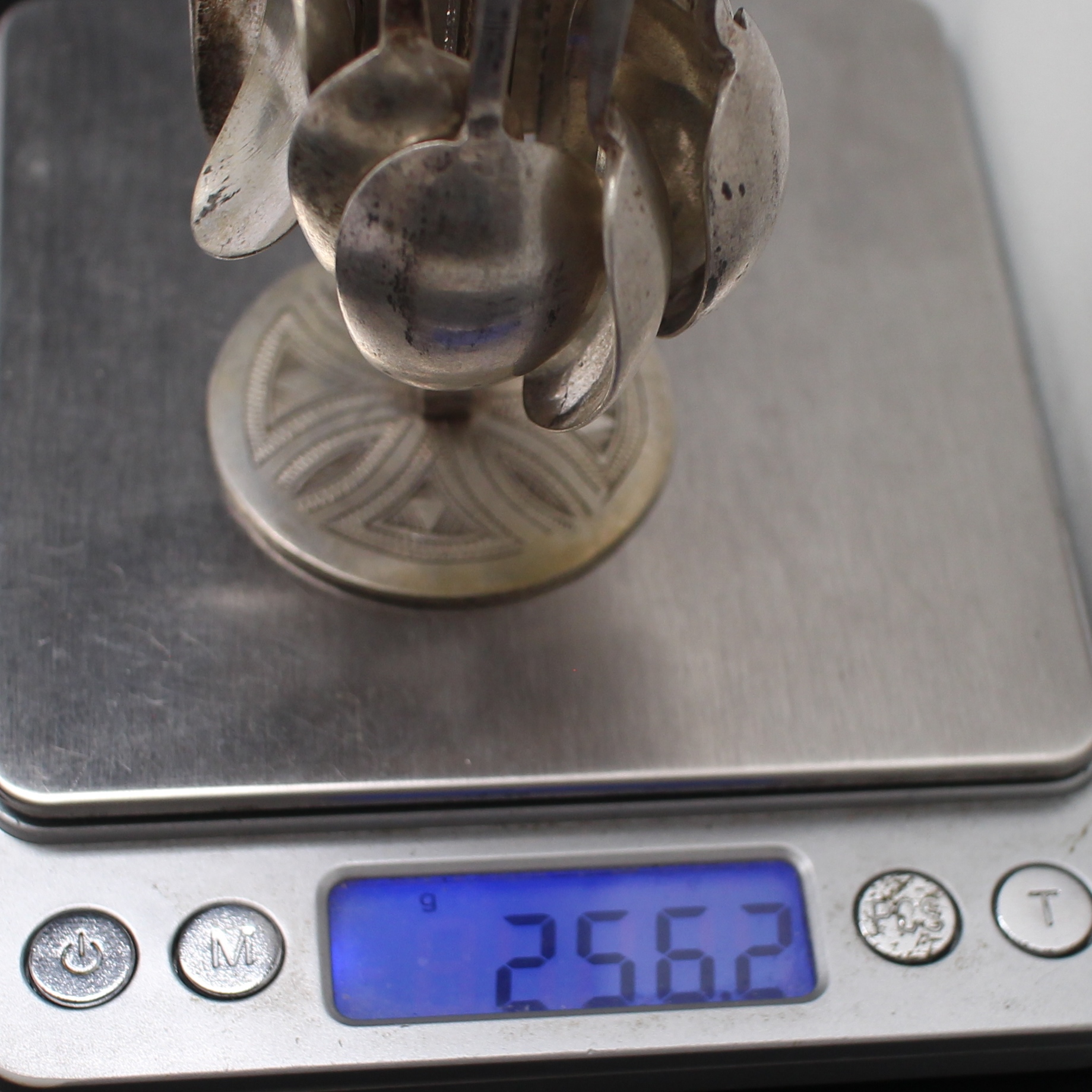 SI298 พวงช้อนเงินแท้สำหรับชงกาแฟ เงินแท้ 92.5% นน. 256.2 กรัม