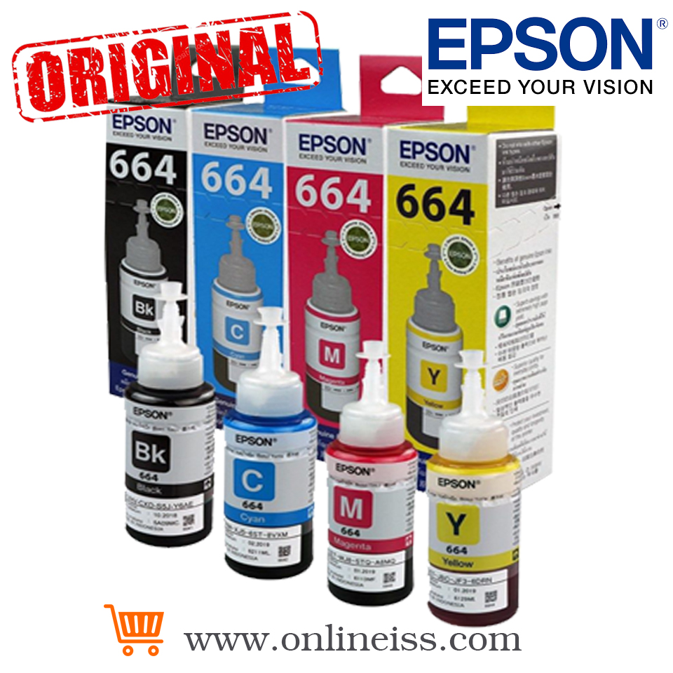 Epson หมึกเติม L-Series 4 สี รุ่น T6641 , T6642 , T6643 , T6644