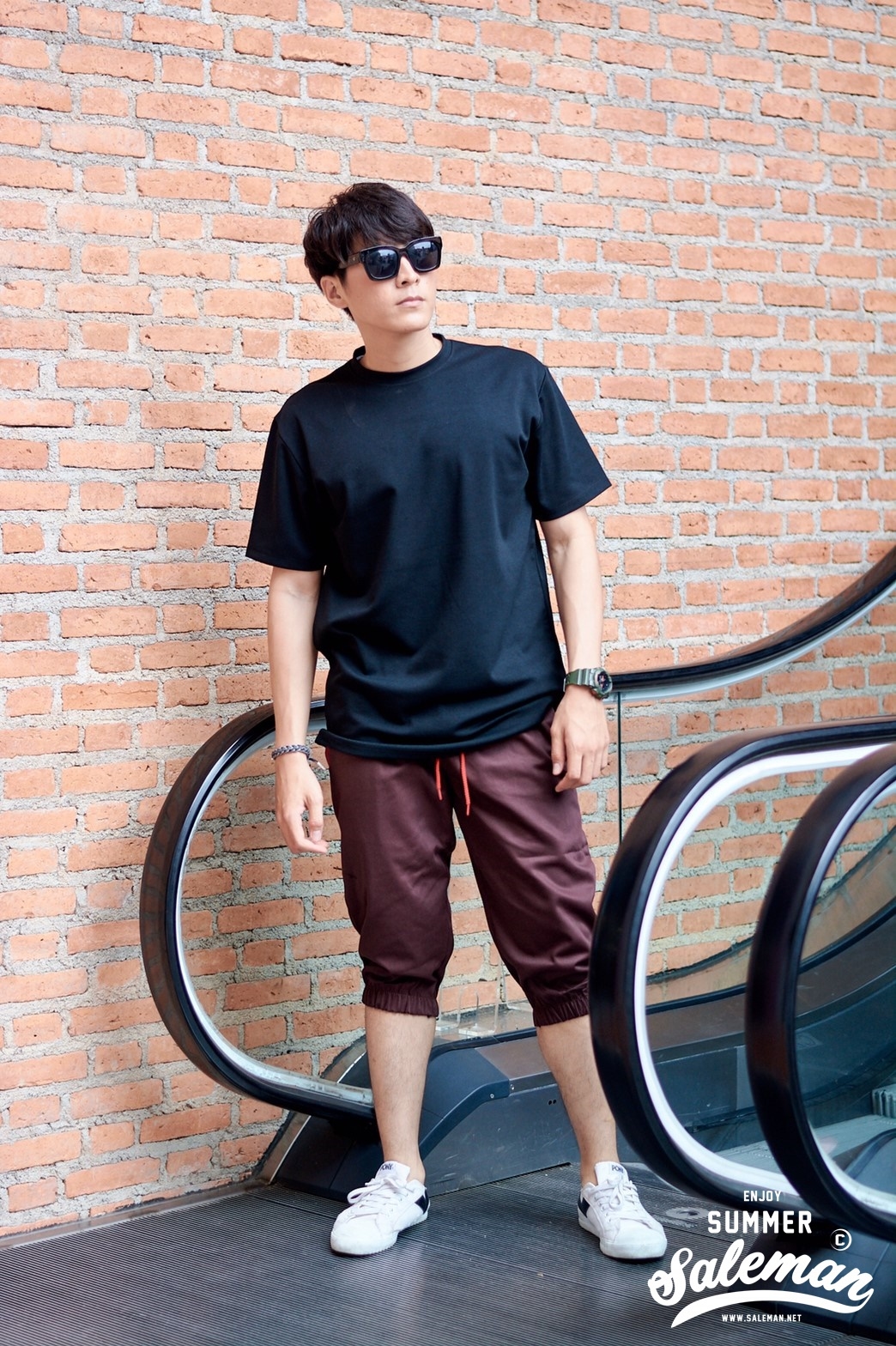 กางเกงขาสามส่วนCOTTON รหัสSS 324 RB สีน้ำตาลเข้ม