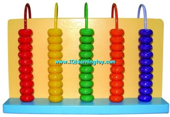 ของเล่นไม้ - ลูกคิดข้ามรั้ว 5 หลักแนวตั้ง (ลูกคิด 5 หลัก หลักหน่วยถึงหลักหมื่น)ฝึกการนับ เรียนรู้ด้านคณิตศาสตร์ เรียนรู้เรื่อง Patturn ฝึกสมาธิ ส่งฟรี