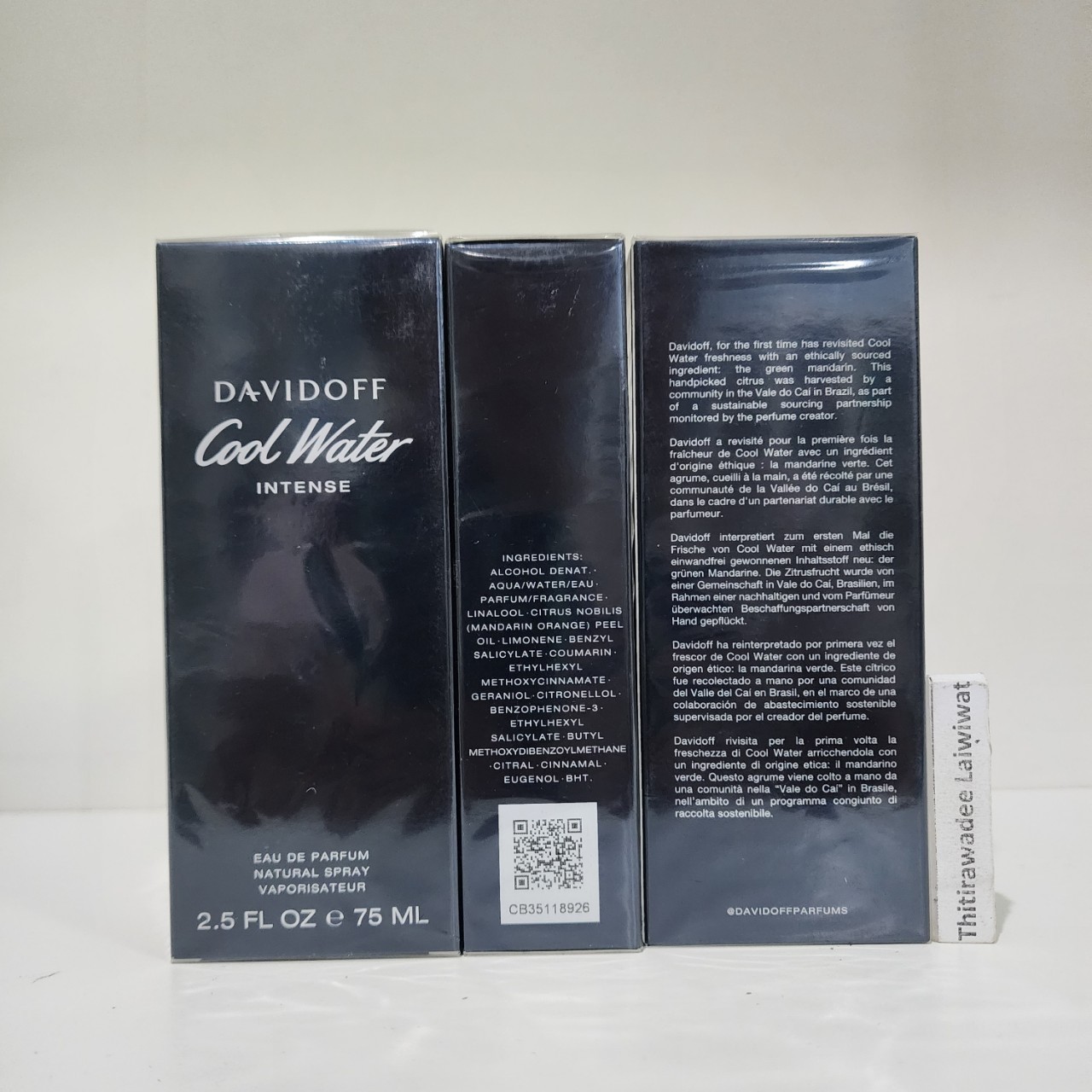 น้ำหอมแท้ Davidoff cool water intense 75ml. กล่องซีล