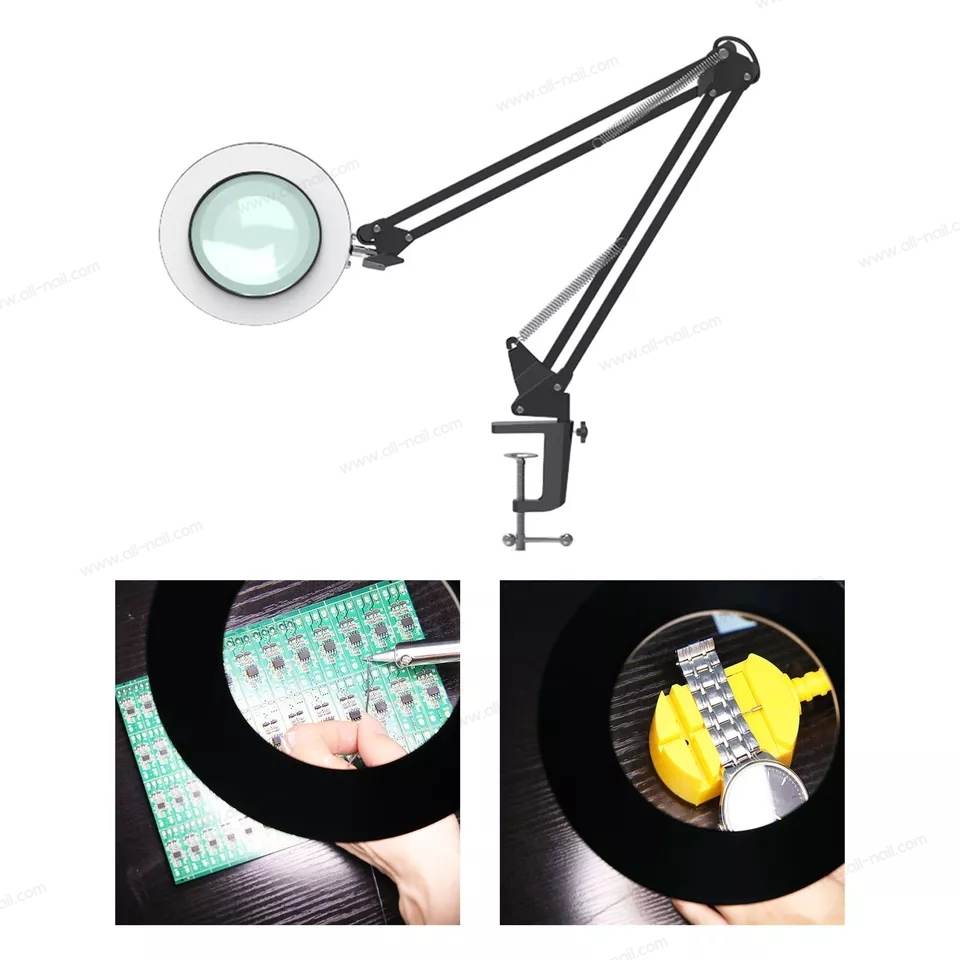 โคมไฟแว่นขยาย โคมไฟหนีบโต๊ะ โคมไฟเสริมสวย ปรับแสงได้3สี ใช้USB