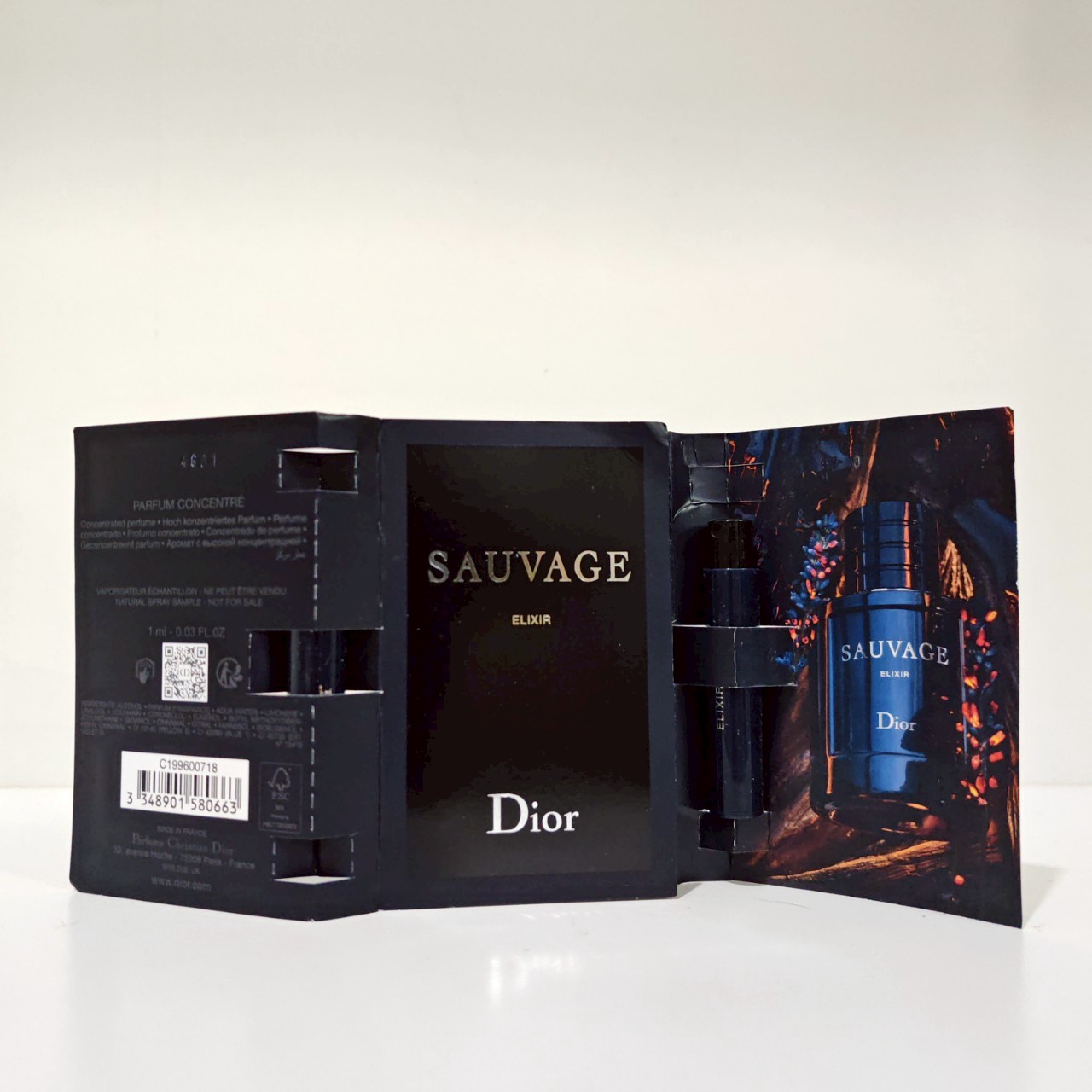 น้ำหอมไวออลหลอดทดลอง Dior Sauvage Elixir Eau de Parfu 1ml Spray Sample Vial แบบหลอดทดลอง น้ำหอมไวออลแบบหลอด
