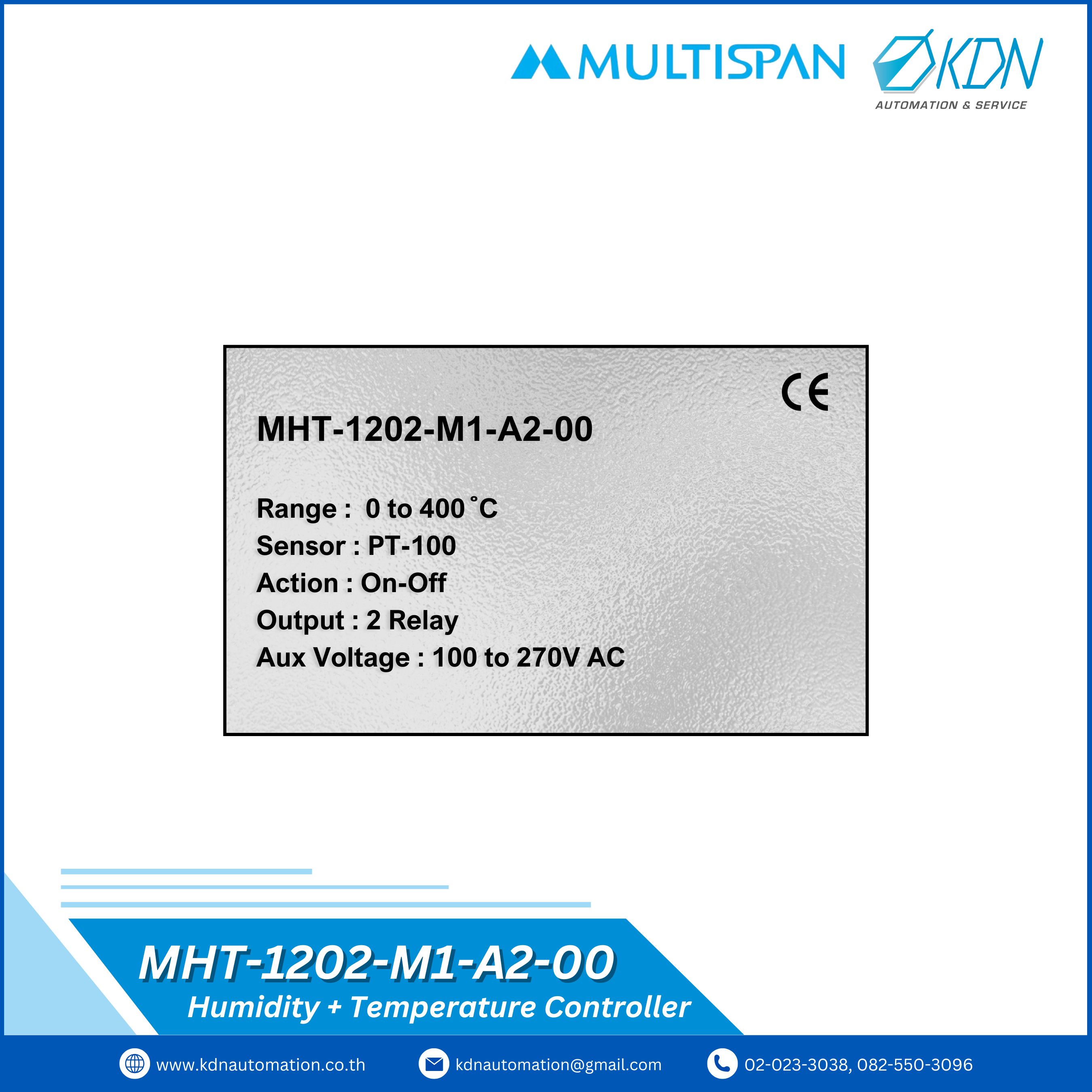 MHT-1202-M1-A2-00 Multispan Humidity + Temperature Controller