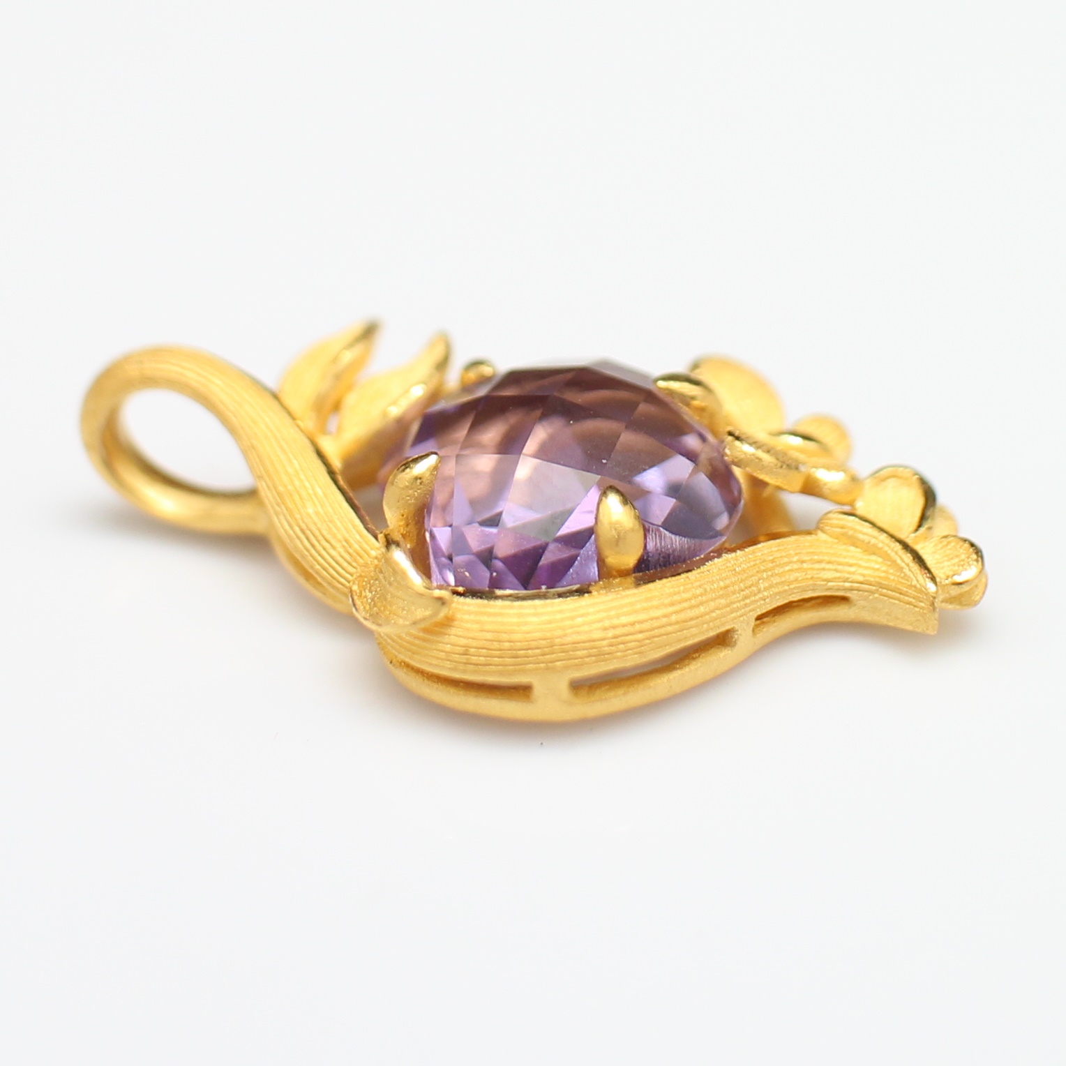 RG250211 ชุดอะเมทิส แหวน จี้ ต่างหู Primagold ทองแท้ 99.99% นน.รวม 19 กรัม แหวนไซส์ 52