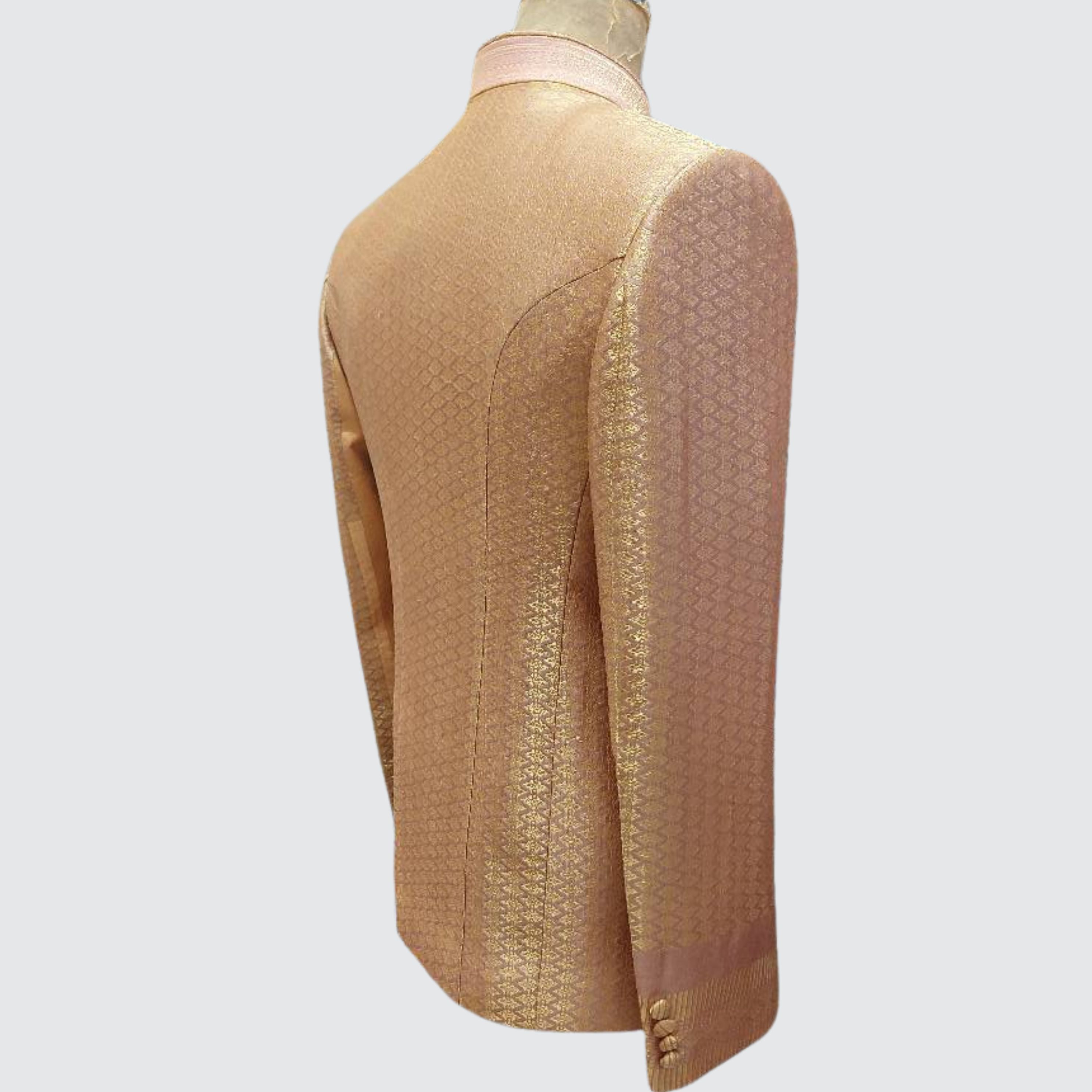 เสื้อสูทพระราชทาน แขนยาว ไหมยกดอกสุรินทร์ | ตัดเย็บตามรูปร่าง | เลือกสีผ้า ส่งไซส์ได้