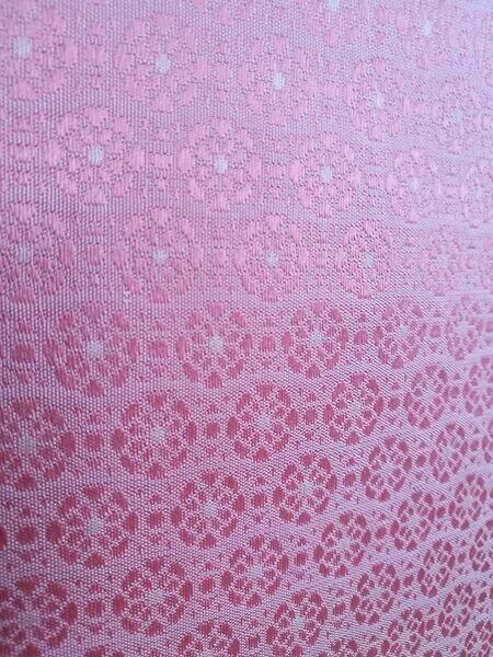 (ผ้าชุด)ไหมยกสุรินทร์ ขนาด 1x4เมตร (ลาย 2เมตร+สีพื้น 2เมตร) สีชมพูพีช รหัส N10-NY0322665