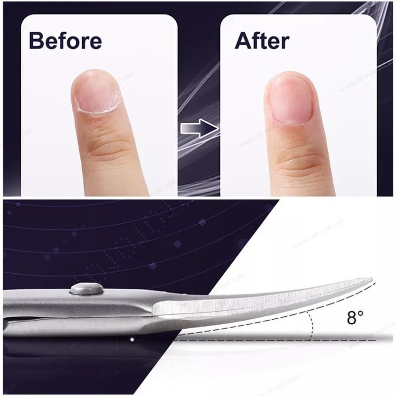 กรรไกรปลายโค้ง ปลายงอ กรรไกรเล็มหนัง วัสดุสแตนเลส