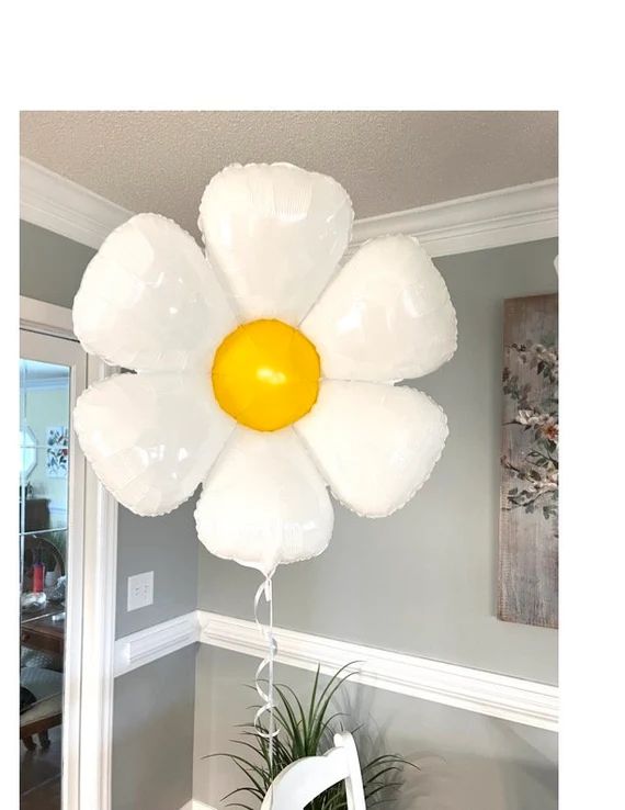 ลูกโป่งลอยดอกเดซี่ใหญ่ Big Daisy Balloon (with Helium)(ติดสติกเกอร์เพิ่ม +฿50.-)