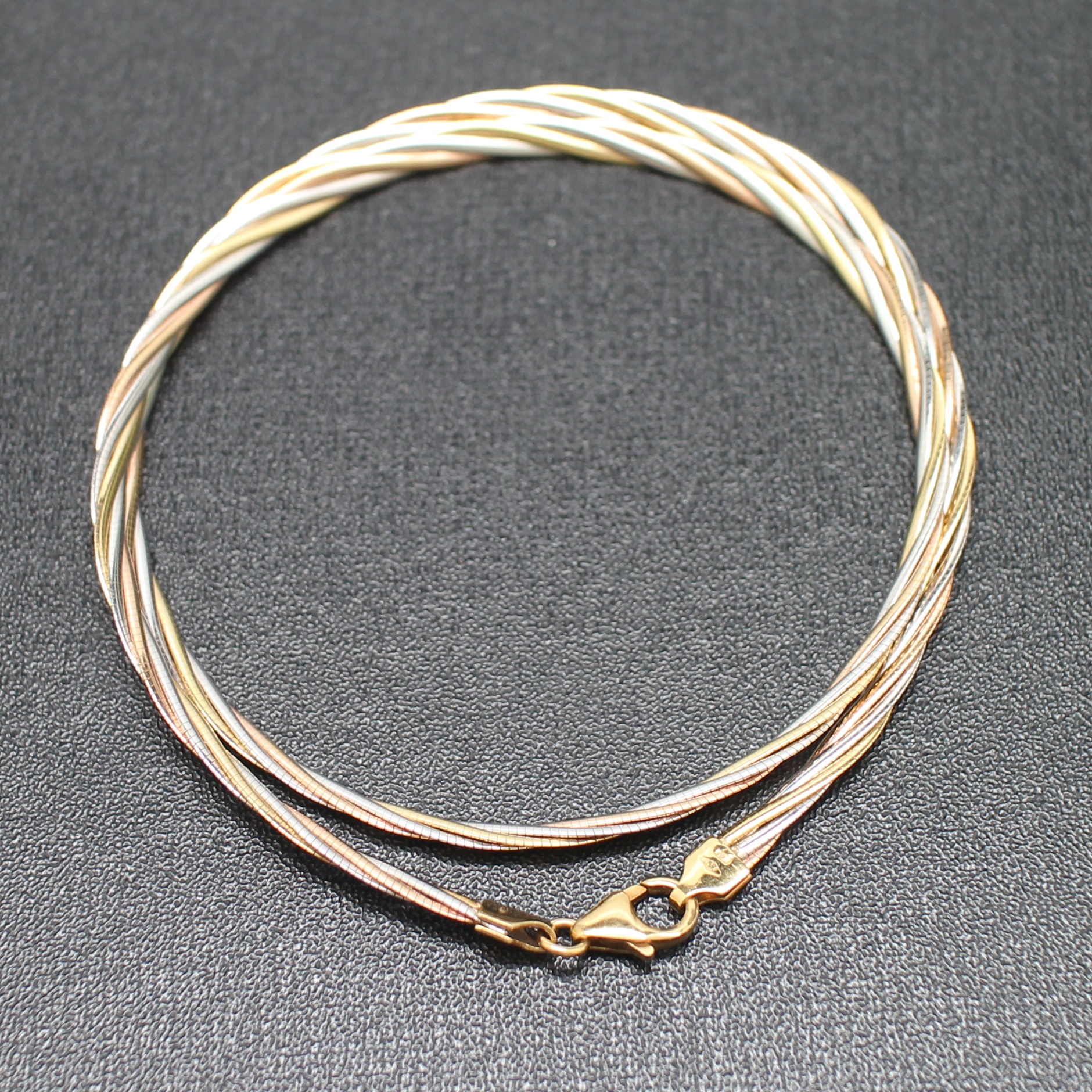 NL25144 สร้อยคอโช้คลายเปีย ทองแท้ 18k สามกษัตริย์ นน. 18.4 กรัม ยาว 17 นิ้ว