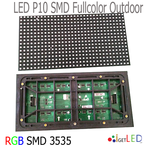 LED P10 SMD RGB FullColor กลางแจ้ง โมดูลสีเต็มจอแสดงผล LED 16x32 พิกเซล