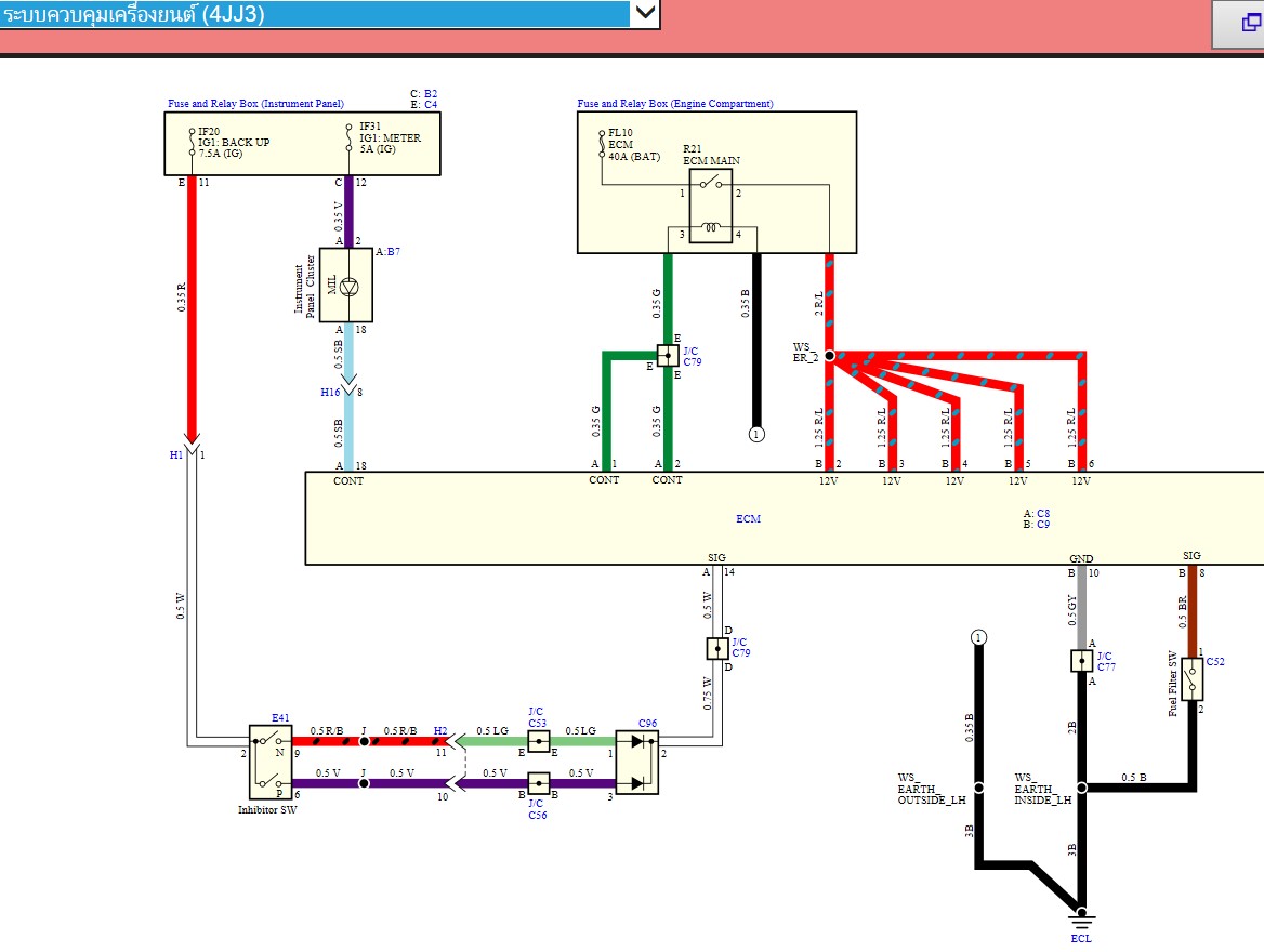 หนังสือวงจรไฟฟ้า ISUZU D MU-X ปี 22-23 รถศูนย์ไทยแท้ เครื่อยนต์ RZ4E-TC 4JJ3-TCX Ddi BLUE POWER VGS เทอร์โบ