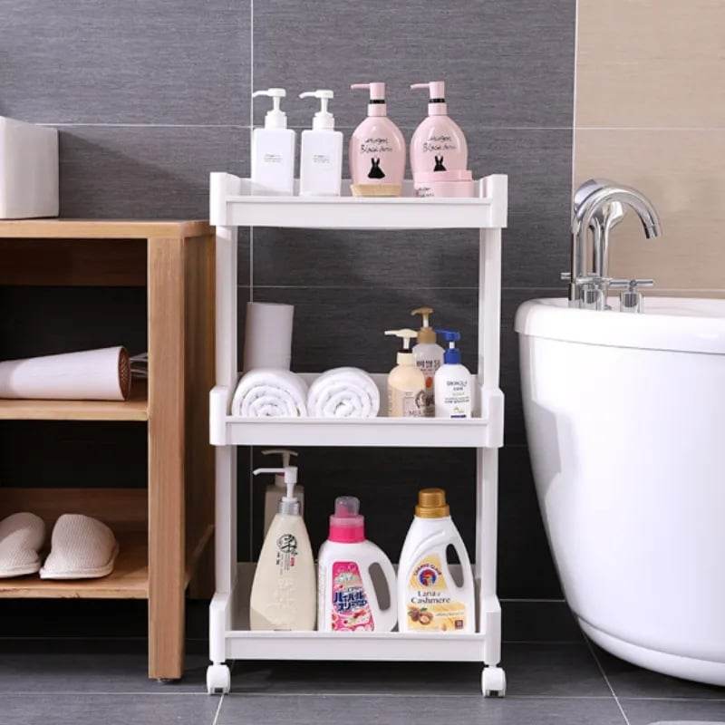 ชั้นวางพลาสติก ชั้นวางอเนกประสงค์ ชั้นวาง3/4ชั้น พร้อมล้อเลื่อน