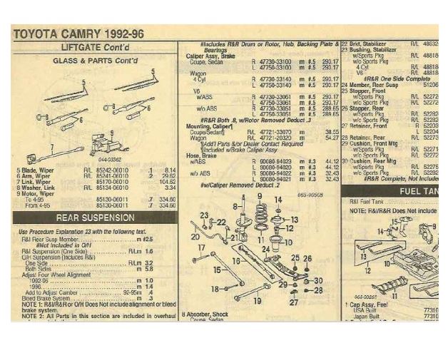 CD คู่มือซ่อม WIRING DIAGRAM+PART อะไหล่ เครื่องยนต์ 1MZ-FE, 5S-FE