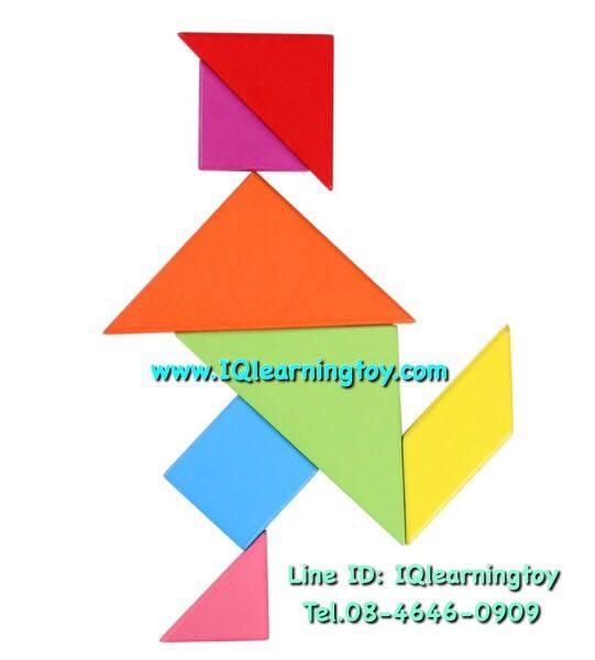 Tangram ไม้รูปร่างต่างๆ 7 ชิ้น เป็นเกมส์ ฝึกสมอง ฝึกการเรียนรู้แบบปลายเปิด มีอิสระทางความคิด แสดงออกได้อย่างสร้างสรรค์ ฝึกสมาธิ ส่งฟรีค่ะ