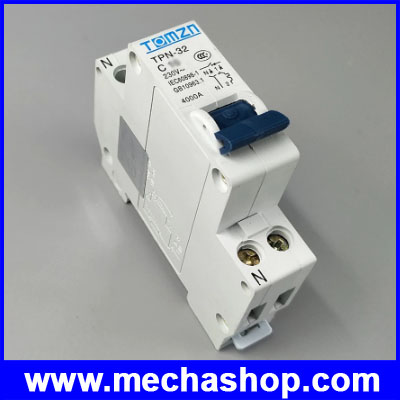 เซอร์กิตเบรกเกอร์ อุปกรณ์ป้องกันไฟฟ้า TOMZN TPN 1P+N Mini Circuit breaker MCB 10A, 16A, 20A, 25A, 32A 220V Circuit breaker ผ่านมาตรฐาน IEC60898