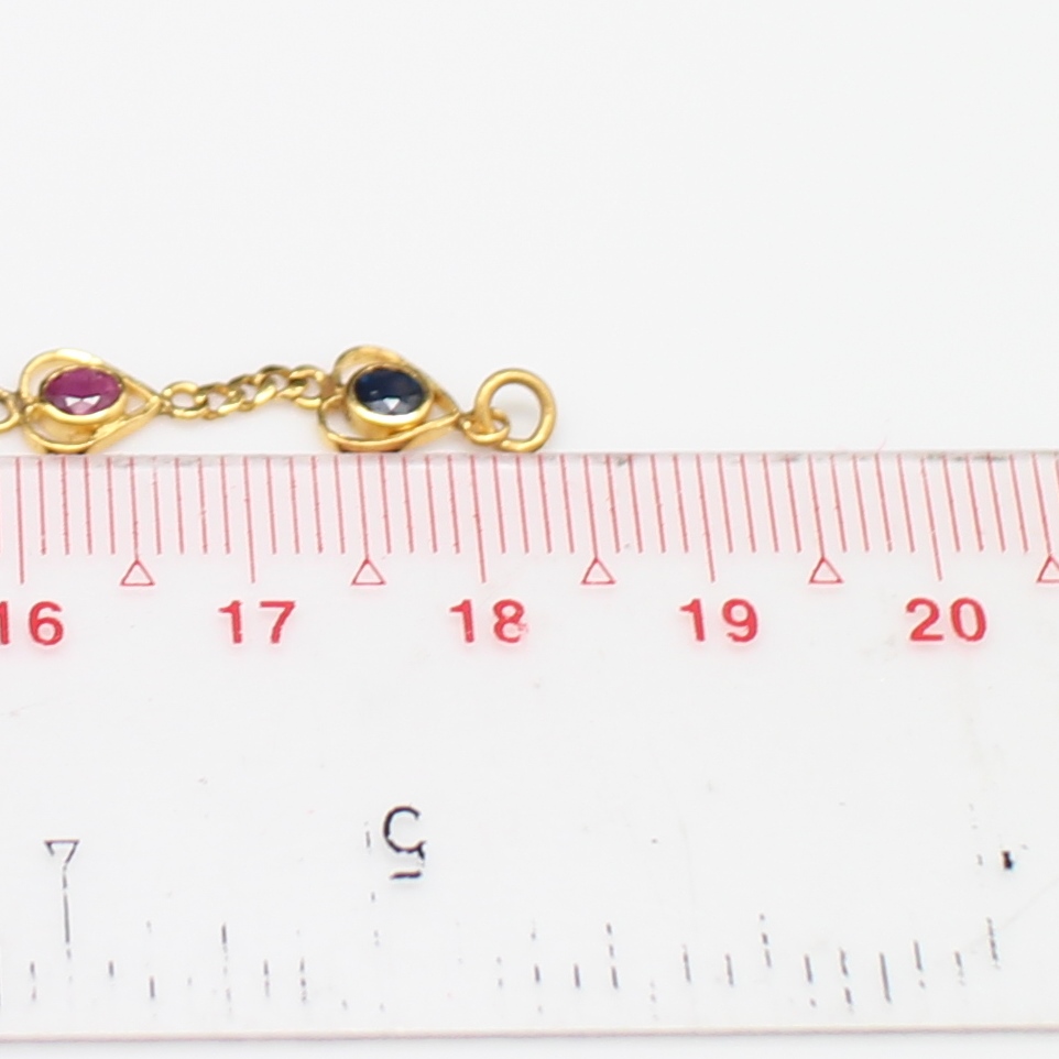 BL25020 สร้อยข้อมือพลอยหลากสี ทองแท้ 90% นน.รวม 4.3 กรัม ยาว 18 ซม.