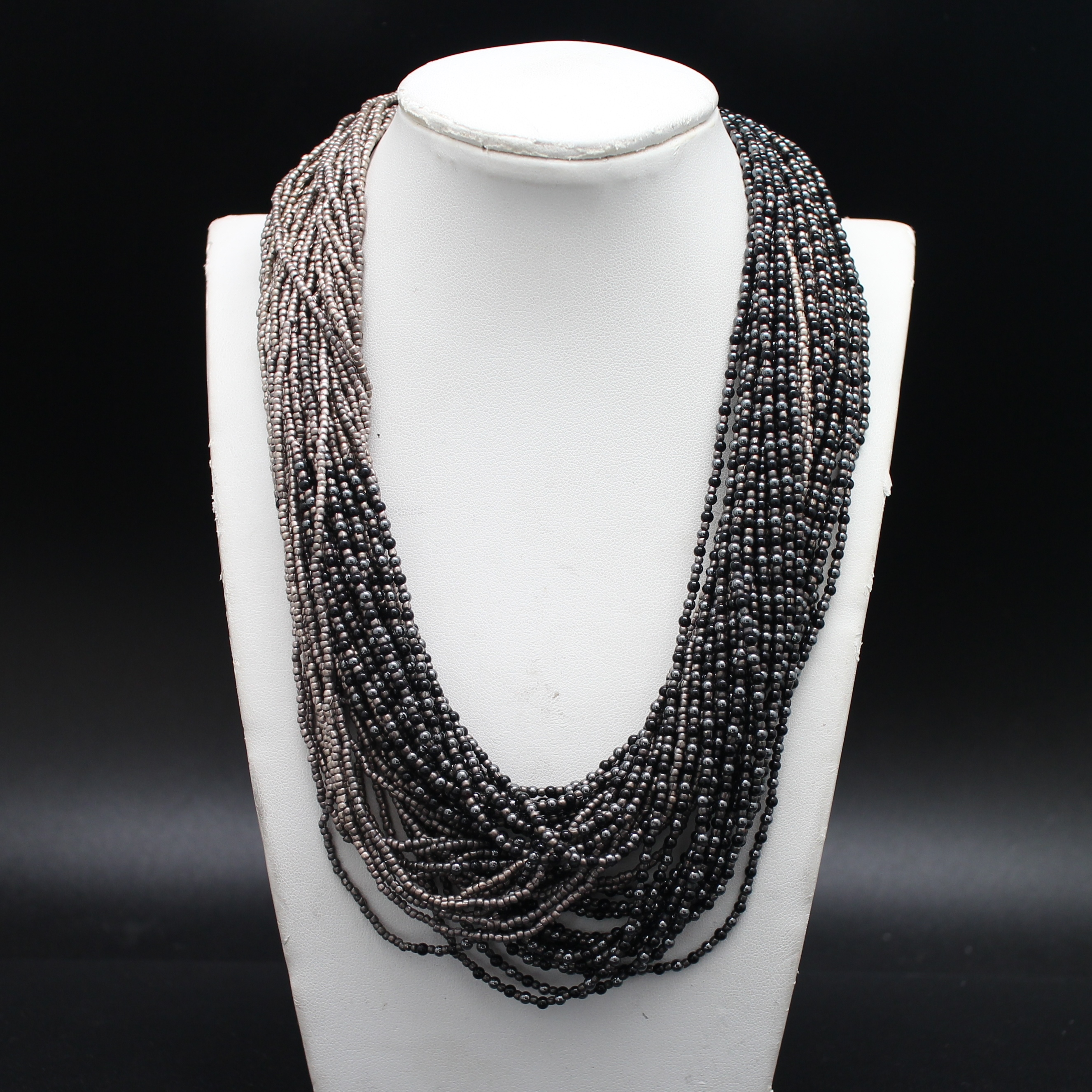 SI305 สร้อยคอเงินร้อยลูกปัด เงินแท้ นน. 136.3 กรัม ยาว 18 นิ้ว