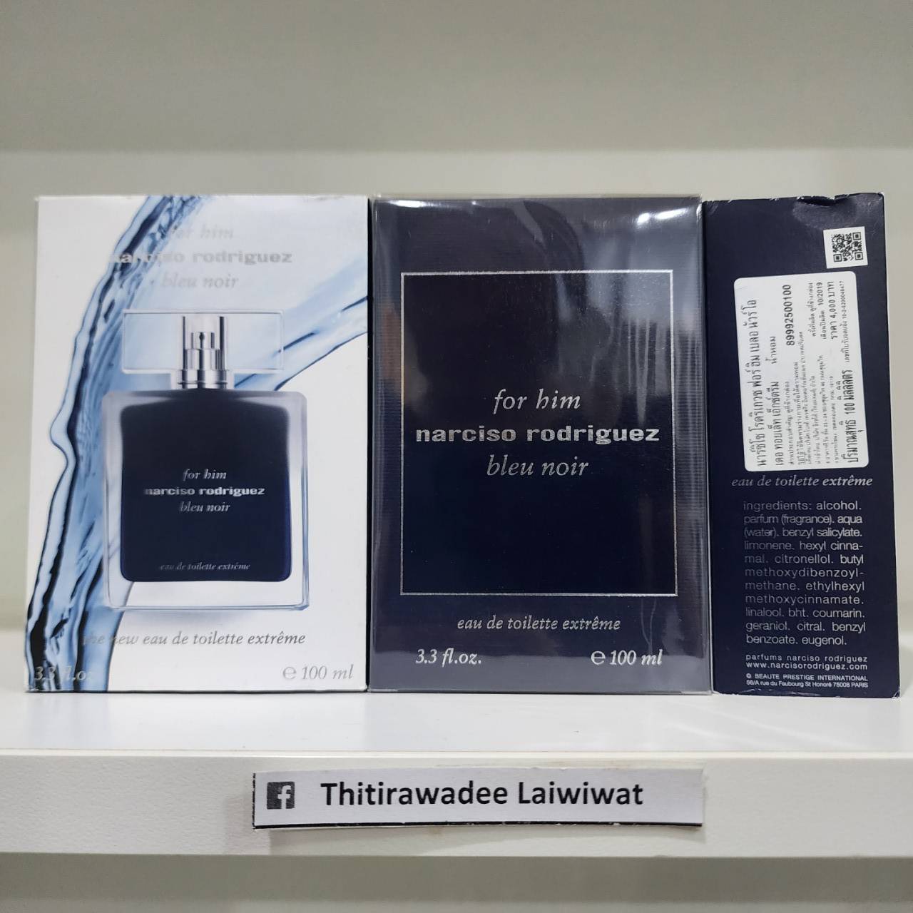 น้ำหอมแท้ Narciso Rodriguez Bleu Noir For Him Eau De Toilette Extreme 100ml กล่องซีลป้ายไทย (ผลิต10/2019 )