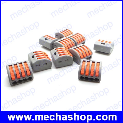 (10 ชิ้น)เทอร์มินอลต่อสายไฟ ขั้วต่อสายไฟ เทอร์มินอลบล็อก 4 Pin PCT-214 Universal compact wire wiring connector conductor terminal block with lever