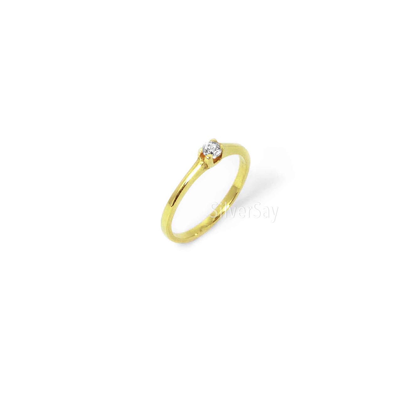 แหวนเพชรสวิส 3 มม./สี่หนามเตย/สีทองคำ22k