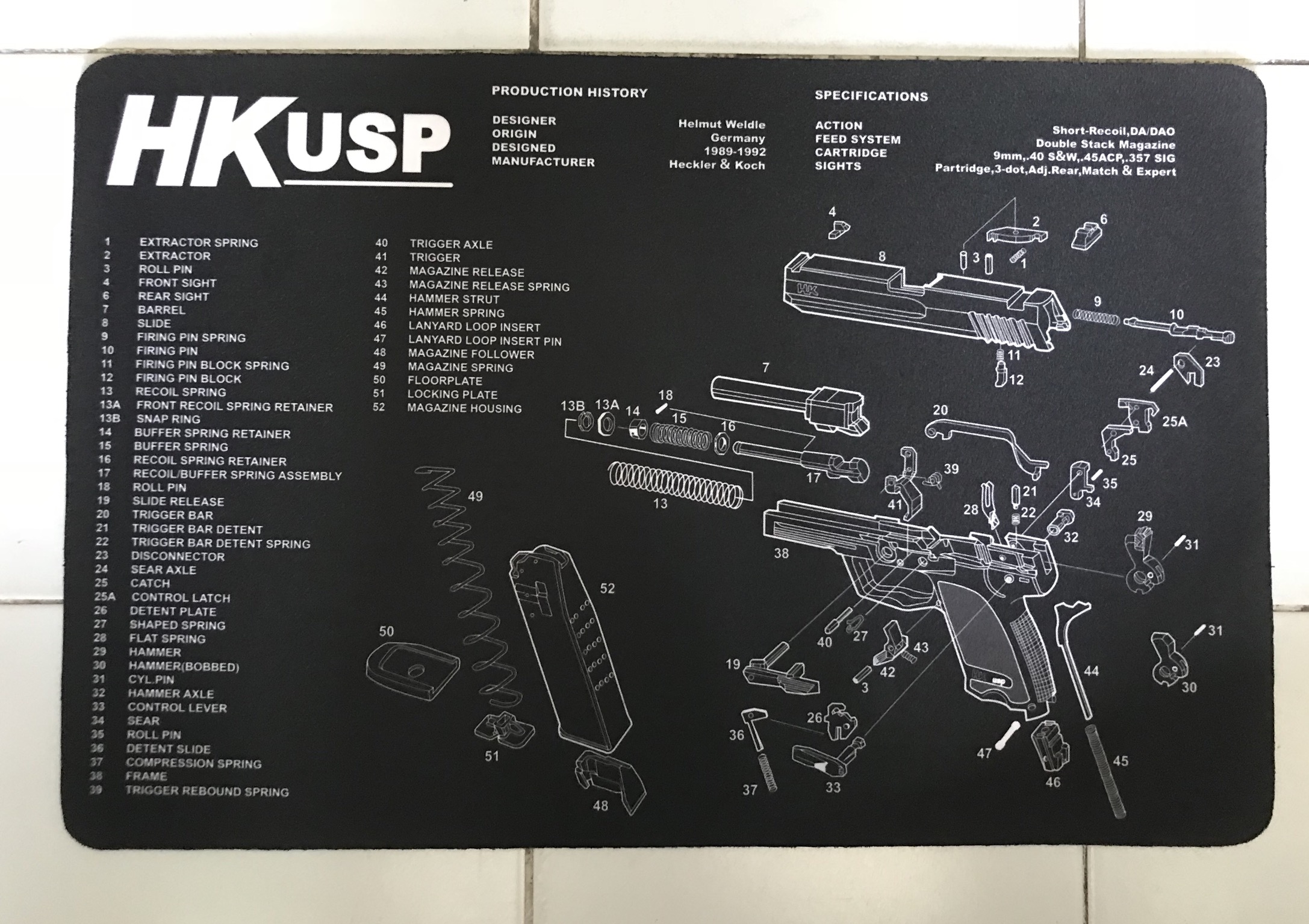 แผ่นรองทำความสะอาดปืนสั้น