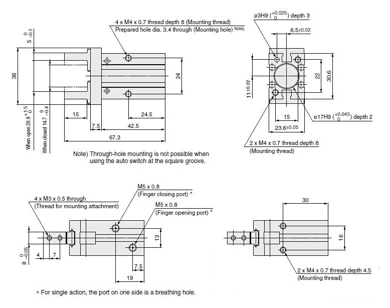 SMC MHZ2-16D GRIPPER (new)