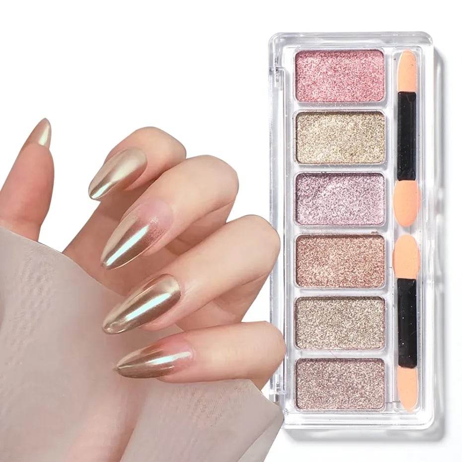 ผงขัดเล็บ ผงออโรร่า Magic Powder ผงขัดเงาเล็บ ผงกระจกอัดแข็ง