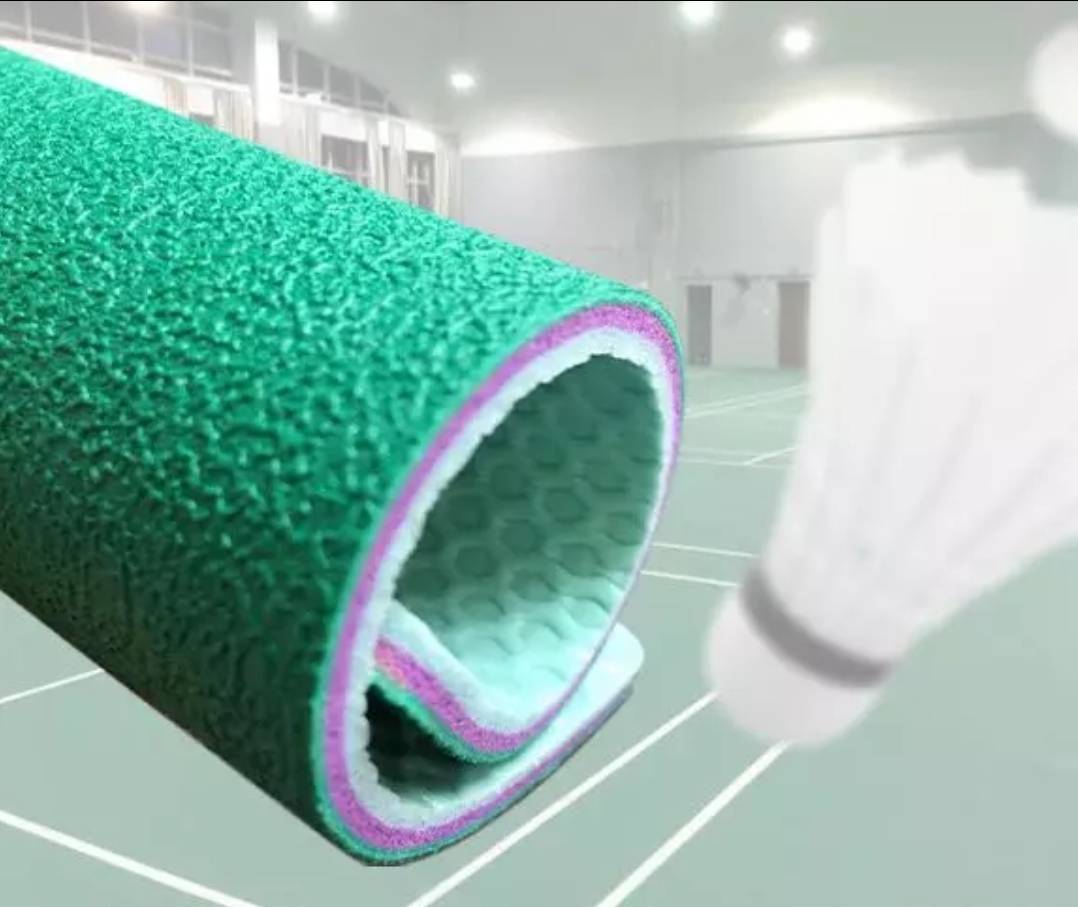 พื้นสนามกีฬาไวนิลpvc สนามแบตมินตัน สนามบาส สนามฟุตซอล