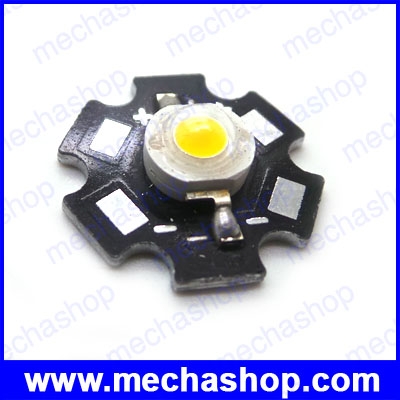 ชิป LED DIY 1 Watt 1W พร้อมซิงค์อลูมิเนียม High Power Warm White แสงสีขาวอมเหลือง LED Super Bright 20mm base 3000-3500K (Epistar Taiwan)