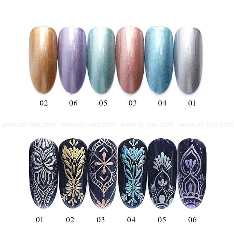 สีเจลเมทัลลิค (Metallic) เจลเพ้นท์เงา 8ml.