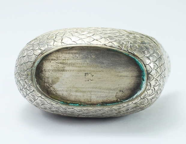 SI0082 ตลับเป็ดคู่ 2 ตัว เงินแท้ 92.5% นน. รวม 86.8 กรัม งานสวยสภาพดีค่ะ