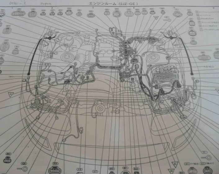 คู่มือซ่อม วงจรไฟฟ้า Wiring Diagram 2JZ-GE ฝาดำ TOYOTA SUPRA ปลั๊กขันน๊อต