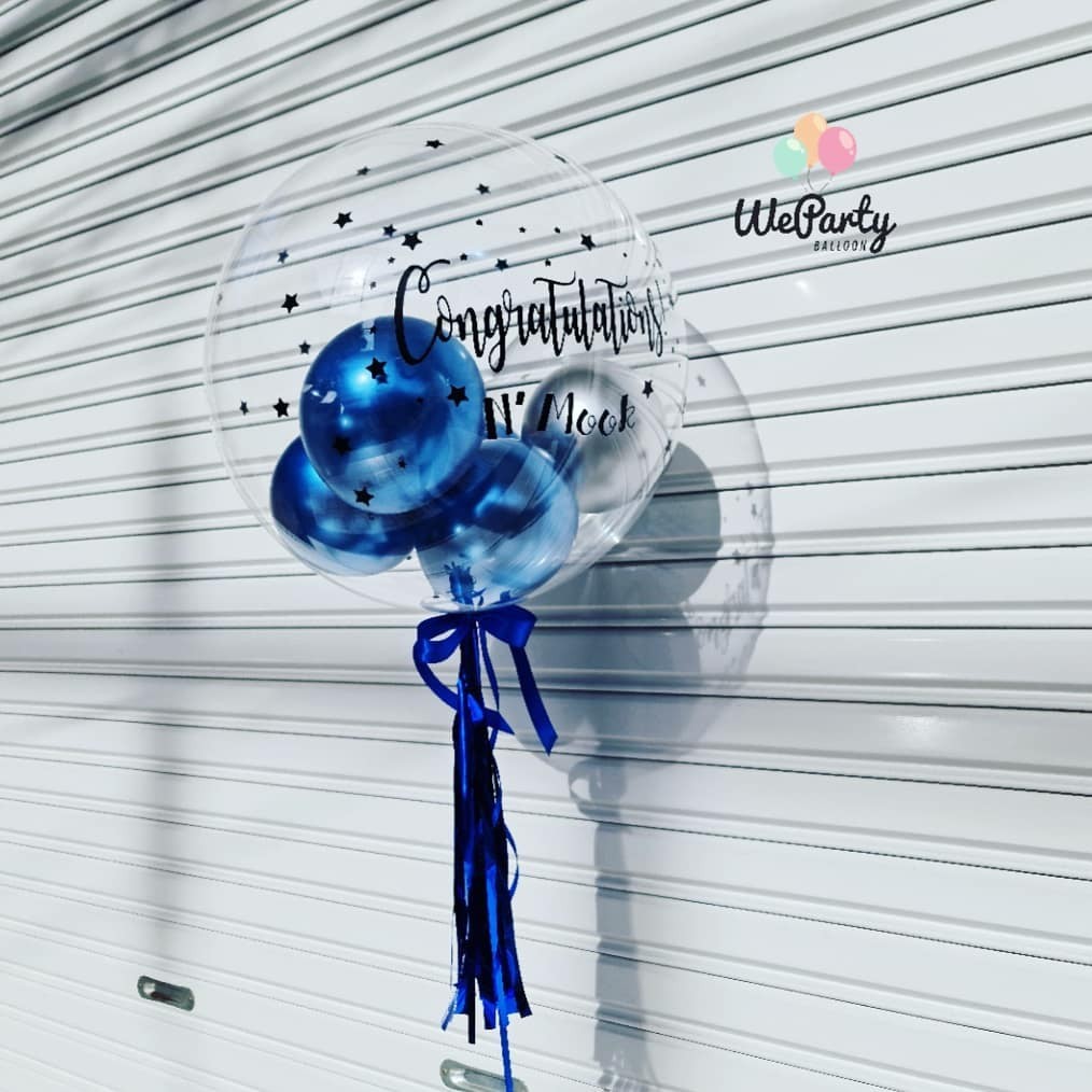 ลูกโป่งแสดงความยินดี Congratulation Bubble Balloon (ข้อความไม่เกิน2บรรทัด) (with Helium)(สนใจสั่งซื้อผ่าน Line: @weparty)