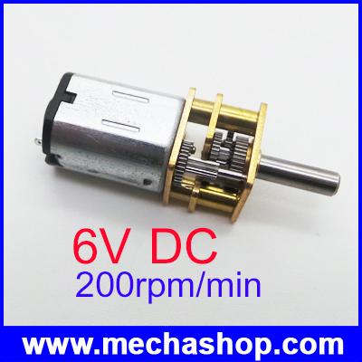 ดีซี เกียร์ มอเตอร์ 200rpm 6Vdc N20 DC Gear Motors of Miniature Low-speed Motor Robot with Metal Gear