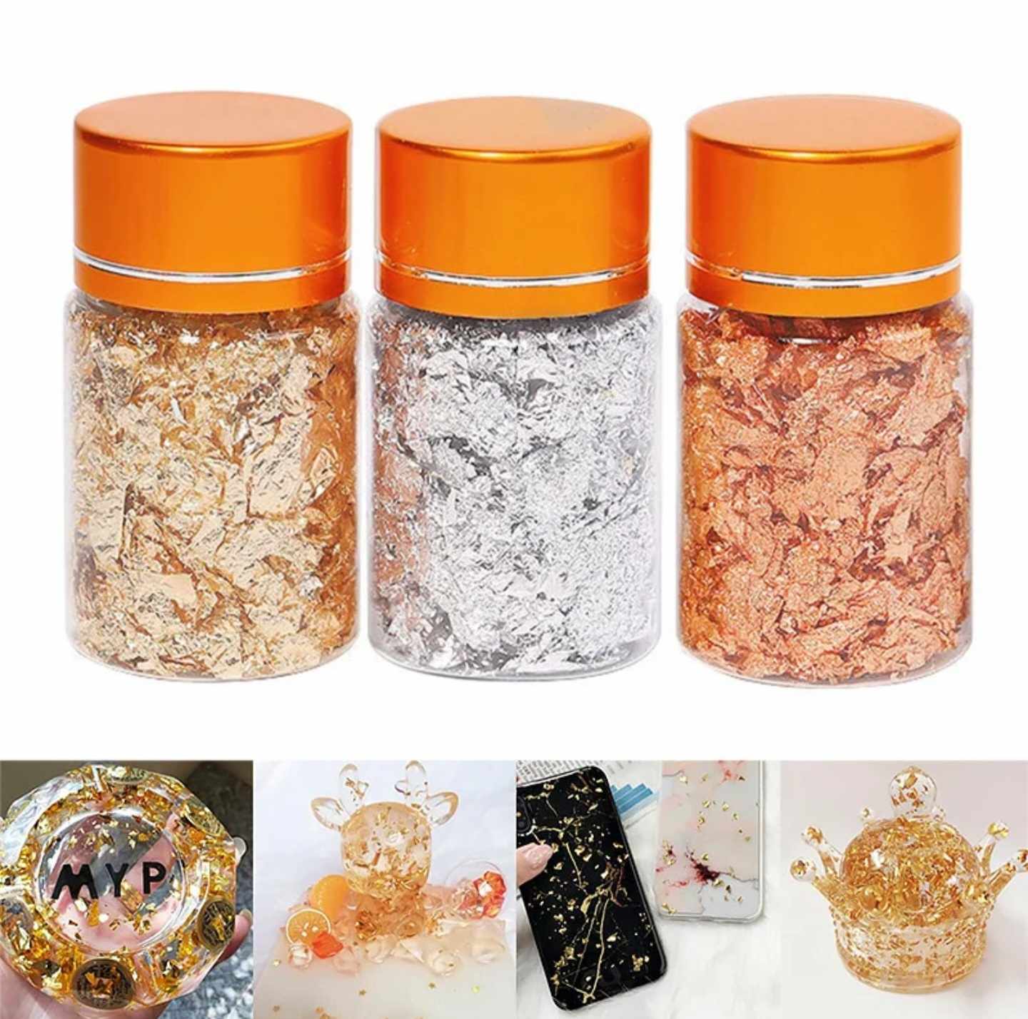 ฟอยล์ตกแต่งเล็บ ฟอยล์ติดเล็บ เปลวทอง,เงิน งานDIY 3สี/เซต