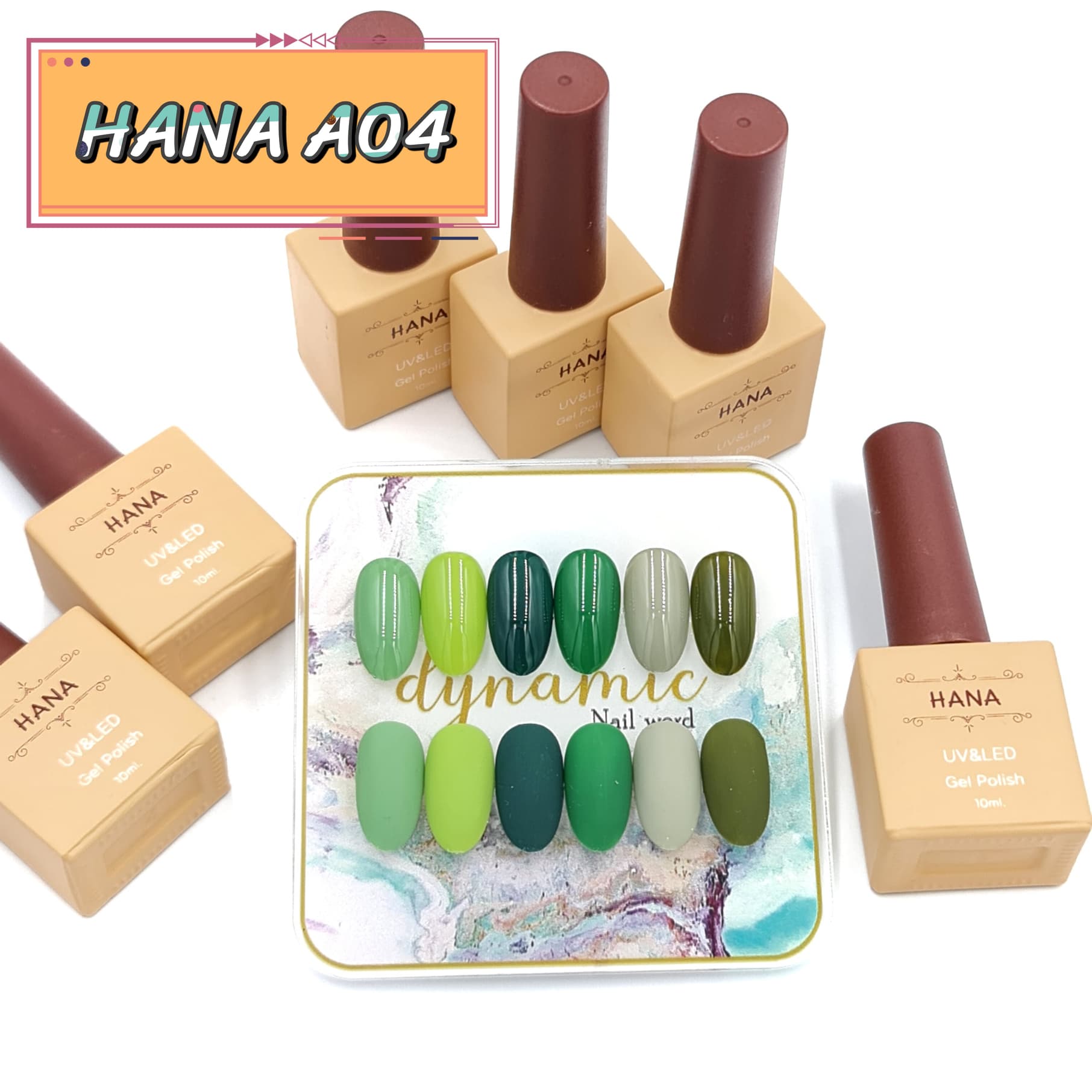 ชุดสีเจล HANA 6สี ขนาด 10ml. (มีให้เลือก11ชุด)