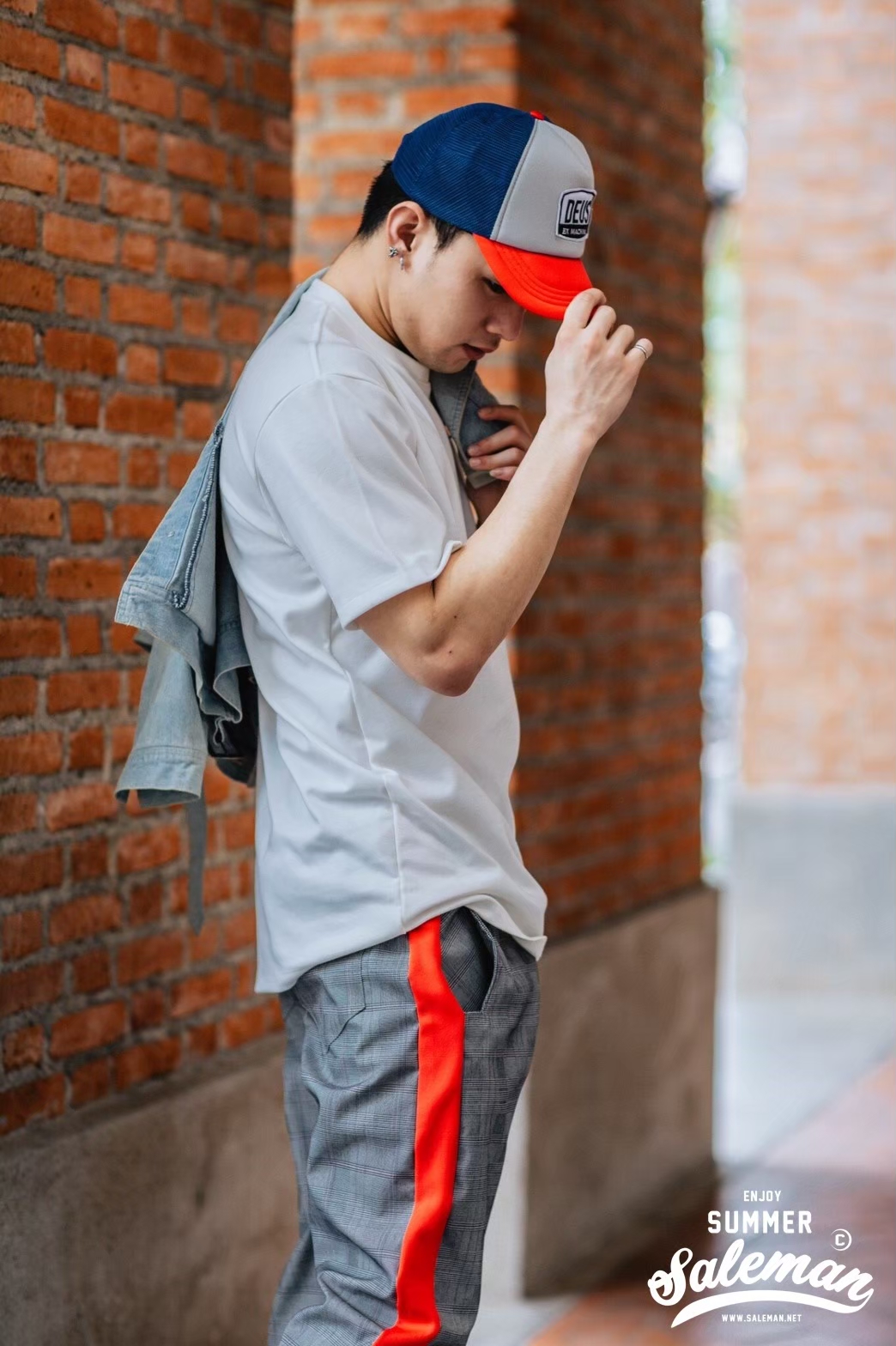 กางเกง Jogger ขาจั๊ม พรีเมี่ยม รหัส SC 616 R สก็อตแถบข้างแดง