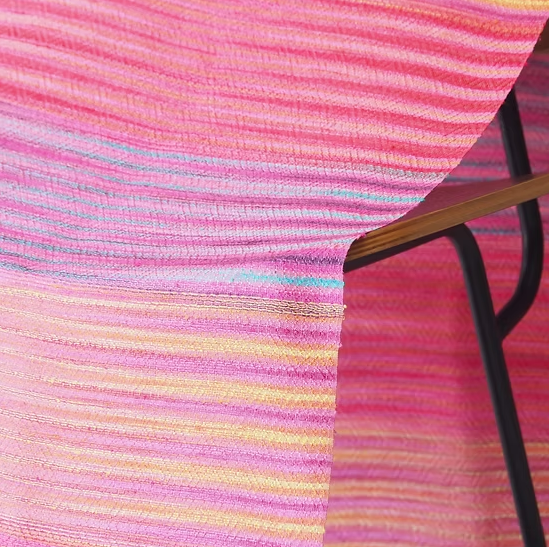 ผ้าพันคอไหม มัดหมี่ลายลูกแก้ว ขนาด 44x230ซม. สีชมพู รหัส ZYF-CT-103170