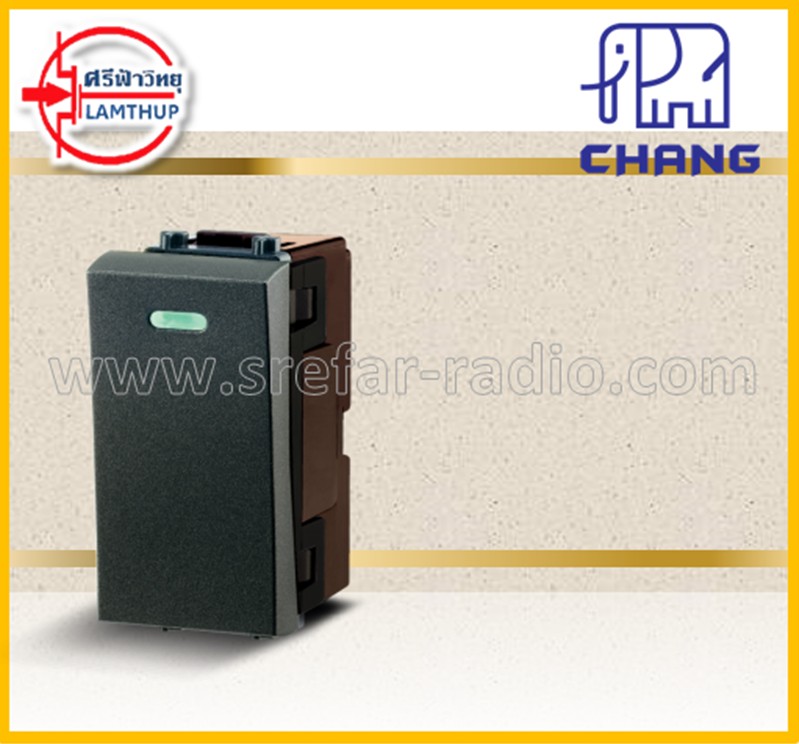 iModern S-611C สวิตช์ 1ทาง พรายน้ำ สีดำ CHANG